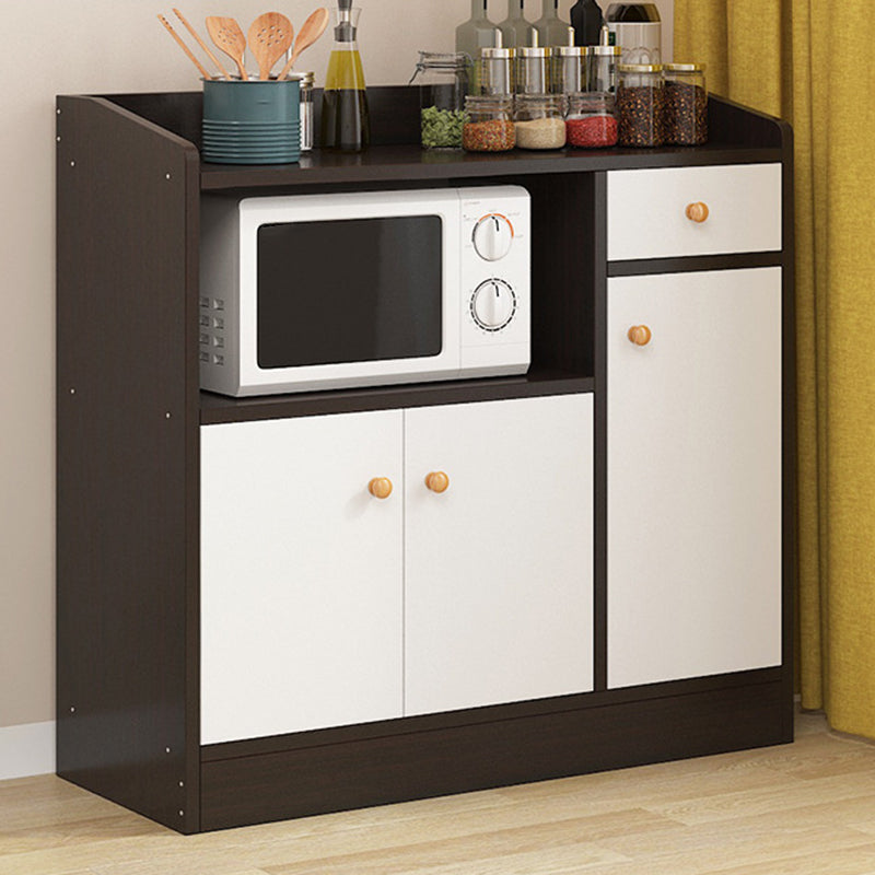 Modern Knobs Side Cabinet Rectangle Wood Storage Cabinet with Drawer