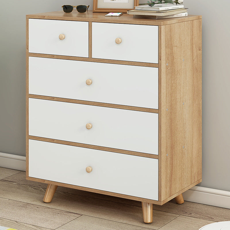 Modern Knobs Side Cabinet Rectangle Wood Storage Cabinet with Drawer