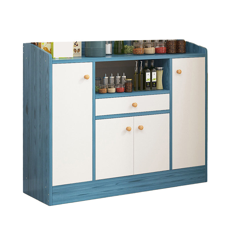 Modern Knobs Side Cabinet Rectangle Wood Storage Cabinet with Drawer