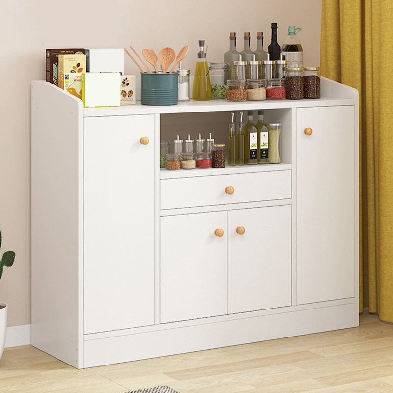 Modern Knobs Side Cabinet Rectangle Wood Storage Cabinet with Drawer