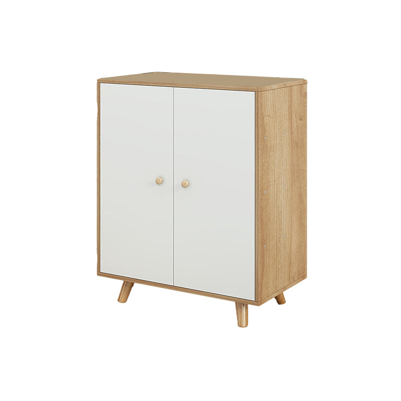 Modern Knobs Side Cabinet Rectangle Wood Storage Cabinet with Drawer