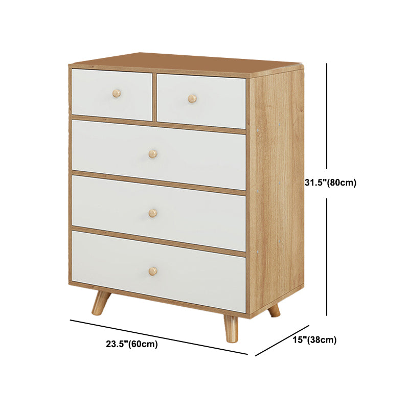 Modern Knobs Side Cabinet Rectangle Wood Storage Cabinet with Drawer