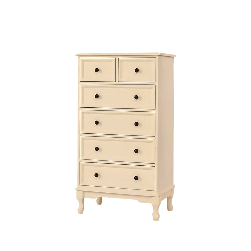 White Modern Side Cabinet Rectangle Wood Knobs Cabinet with Drawer
