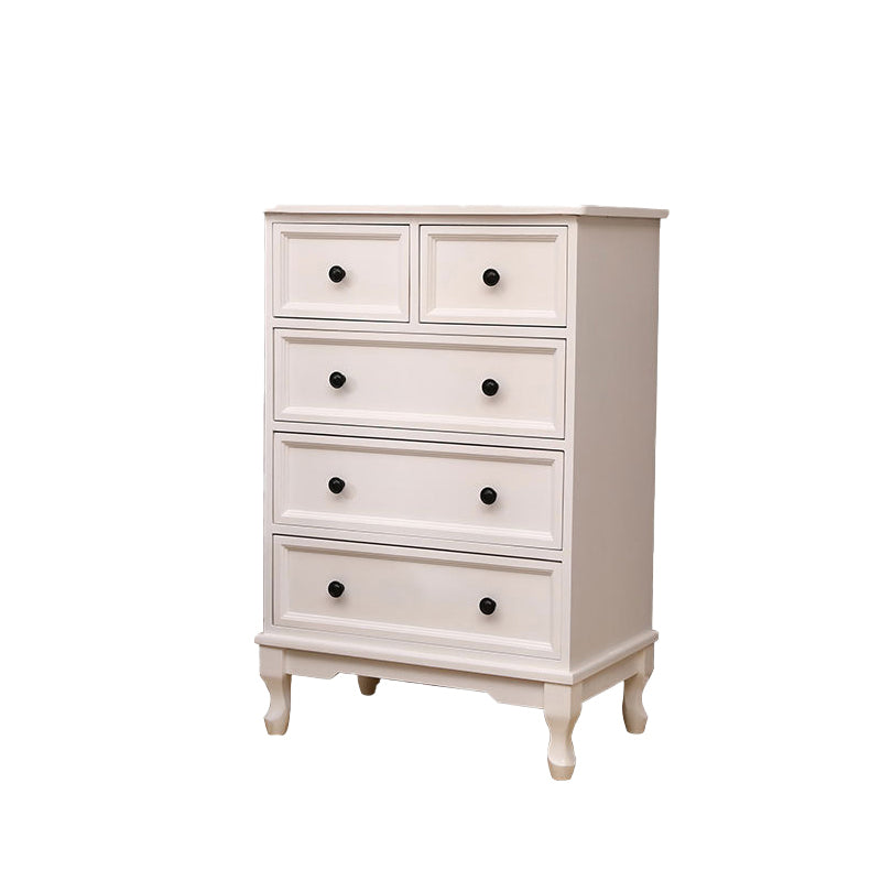 White Modern Side Cabinet Rectangle Wood Knobs Cabinet with Drawer