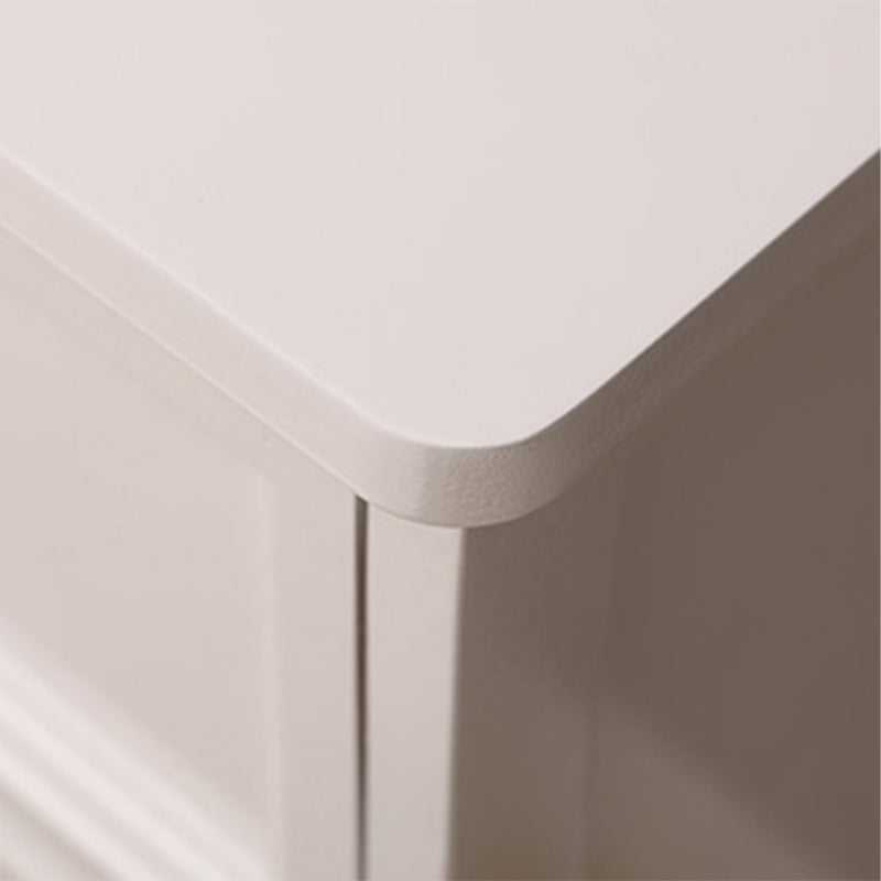 White Modern Side Cabinet Rectangle Wood Knobs Cabinet with Drawer