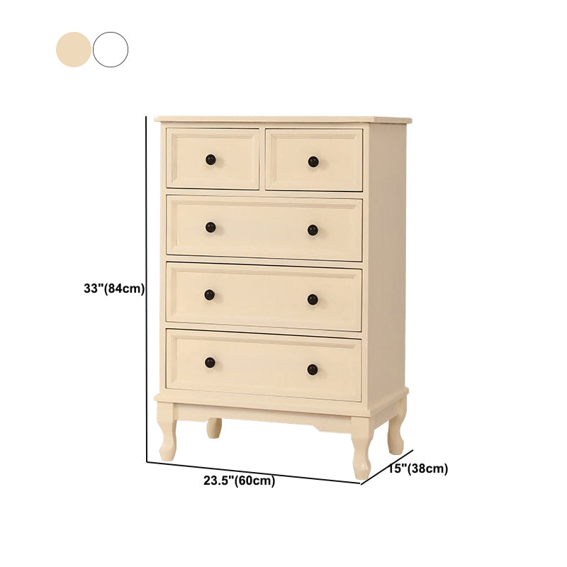White Modern Side Cabinet Rectangle Wood Knobs Cabinet with Drawer