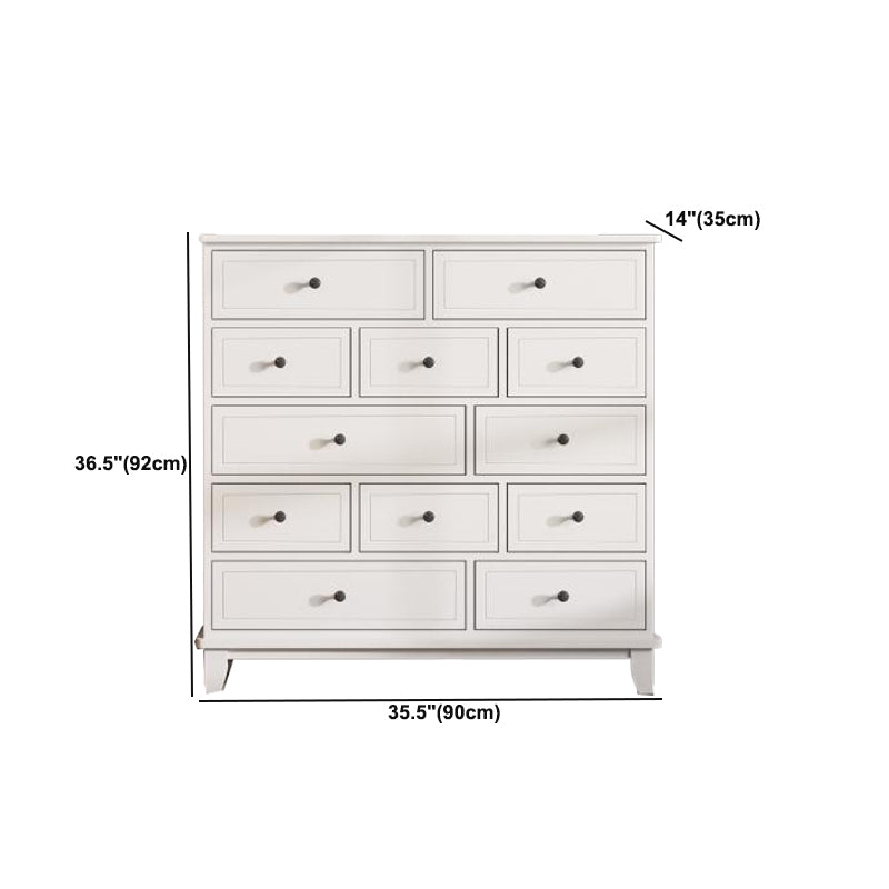 White Modern Side Cabinet Rectangle Wood Knobs Cabinet with Drawer