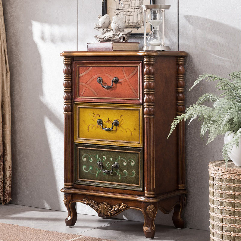 Mid-Century Modern Side Cabinet Wood Drop Handles Cabinet with Drawer