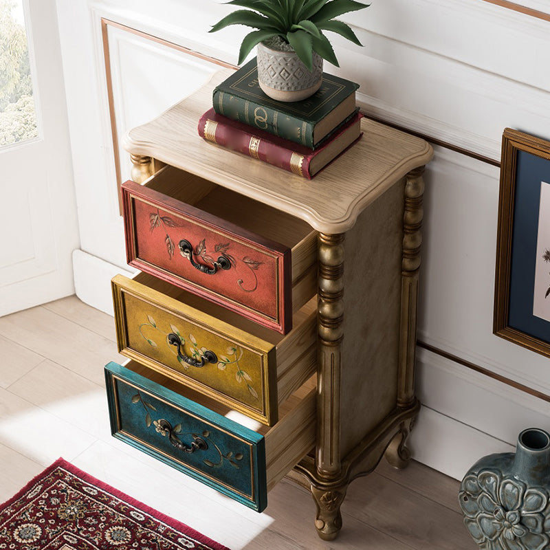 Mid-Century Modern Side Cabinet Wood Drop Handles Cabinet with Drawer