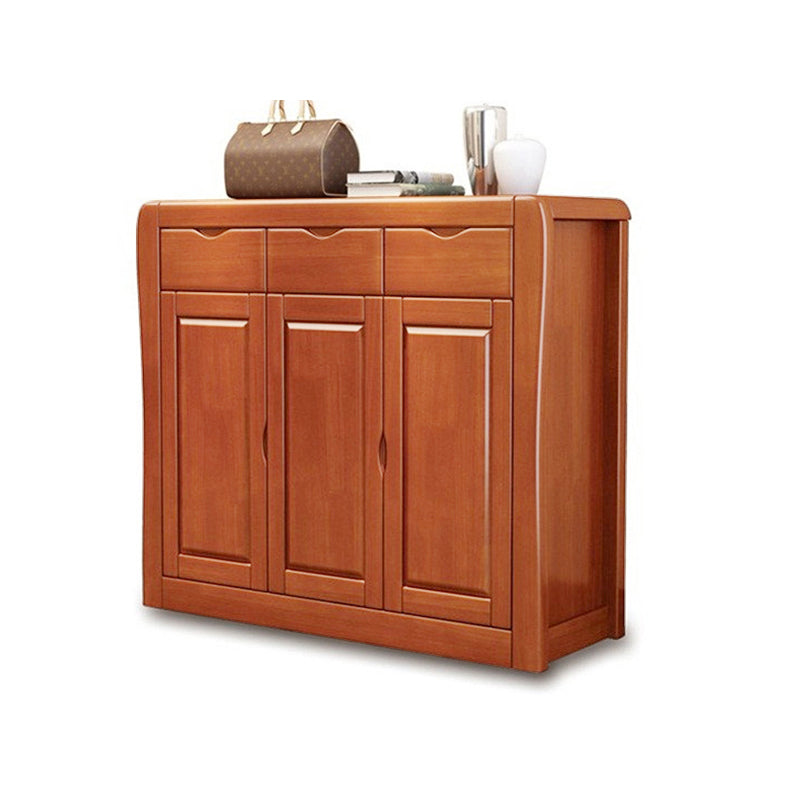 Modern Wood Accent Cabinet Grooves Standard Cabinet with Drawer