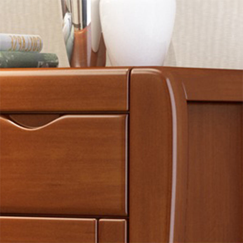 Modern Wood Accent Cabinet Grooves Standard Cabinet with Drawer