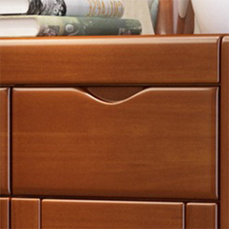 Modern Wood Accent Cabinet Grooves Standard Cabinet with Drawer