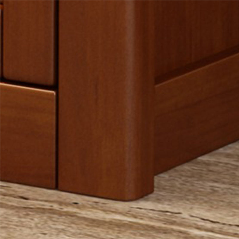 Modern Wood Accent Cabinet Grooves Standard Cabinet with Drawer