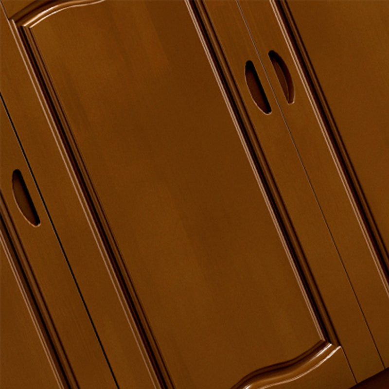 Modern Wood Accent Cabinet Grooves Rectangle Cabinet with Drawer
