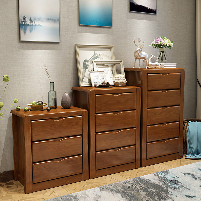Modern Wood Cabinet Grooves Rectangle Side Cabinet with Drawer