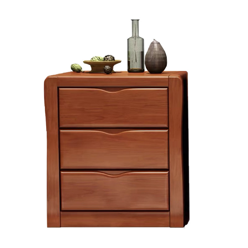 Modern Wood Cabinet Grooves Rectangle Side Cabinet with Drawer