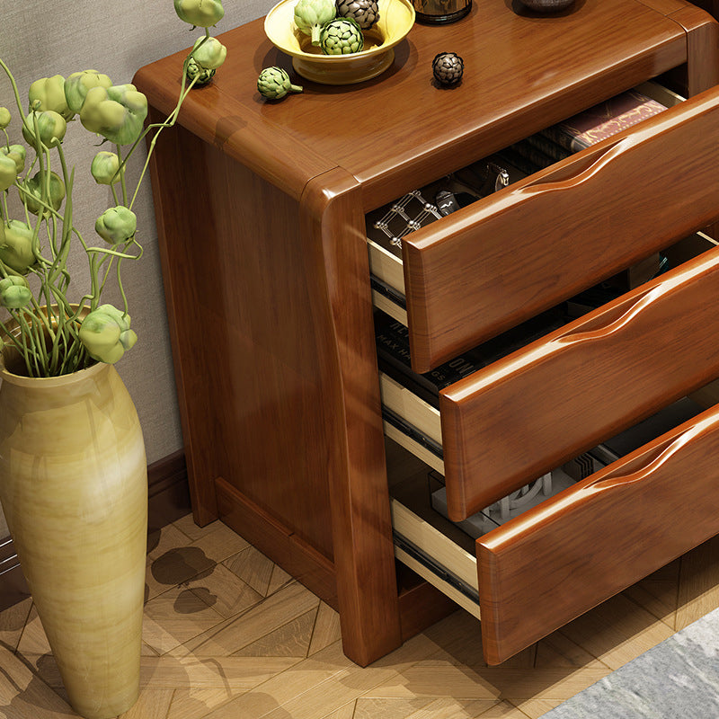Modern Wood Cabinet Grooves Rectangle Side Cabinet with Drawer