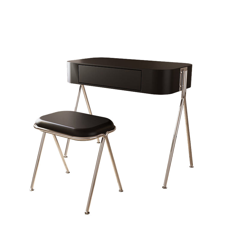Contemporary Wood Vanity Set with Stool 1 Drawer Dressing Table