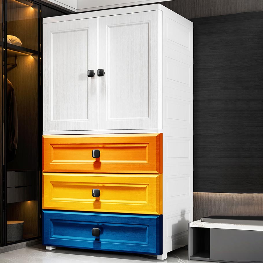 Plastic Wardrobe Armoire Contemporary Hinged Wardrobe Cabinet