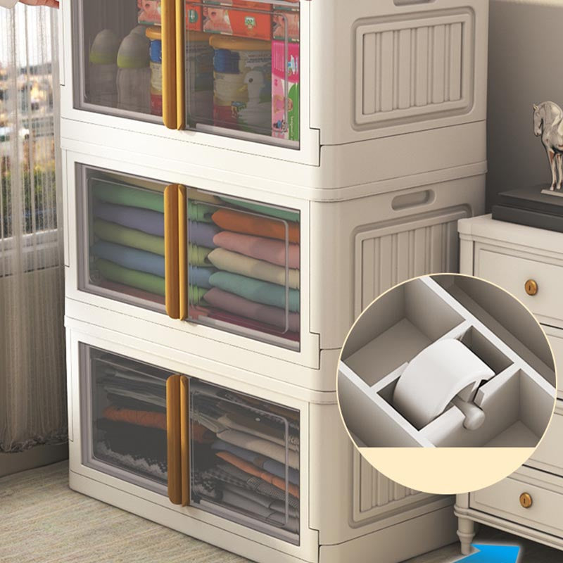 Contemporary Style Non-Hanging Armoire Plastic Bedroom Wardrobe Closet