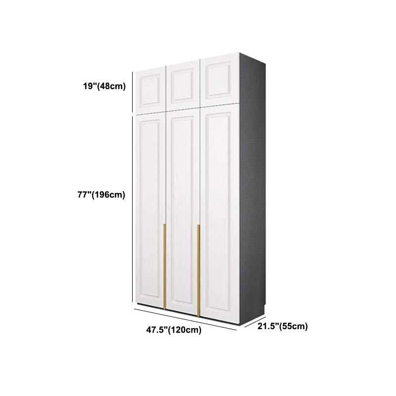 Modern Style Wardrobe White Colour Wooden Wardrobe Closet with Drawer
