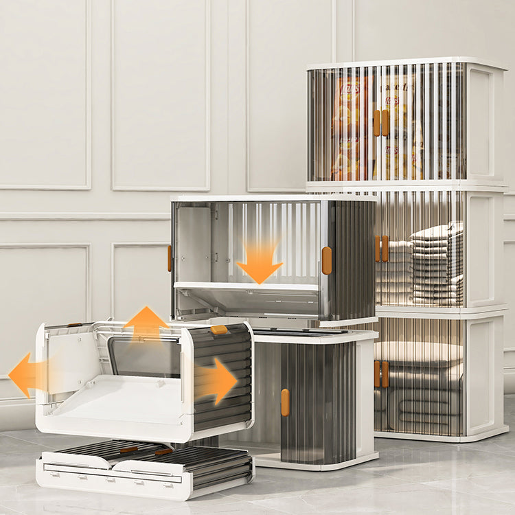 Contemporary Non-Hanging Armoire Plastic Wardrobe Closet with Door