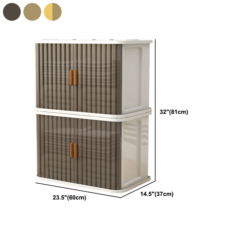 Contemporary Non-Hanging Armoire Plastic Wardrobe Closet with Door