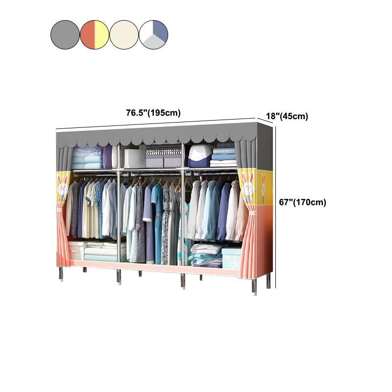 Contemporary Wardrobe Armoire Metal Wardrobe Closet for Bedroom