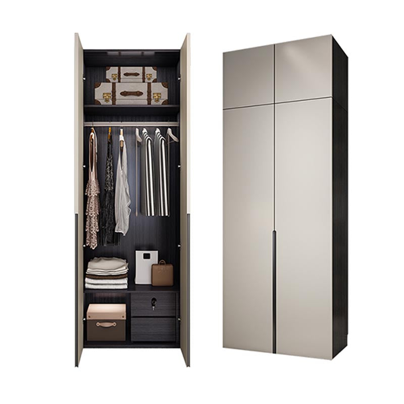 Manufactured Wood White Wardrobe Modern Storage Cabinet for Bedroom