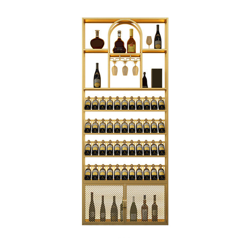 Gold and Black Floor Wine Glass Stemware Rack Holder Metal Wine Holder Rack