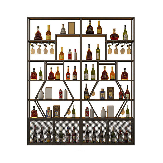 Gold and Black Floor Wine Glass Stemware Rack Holder Metal Wine Holder Rack