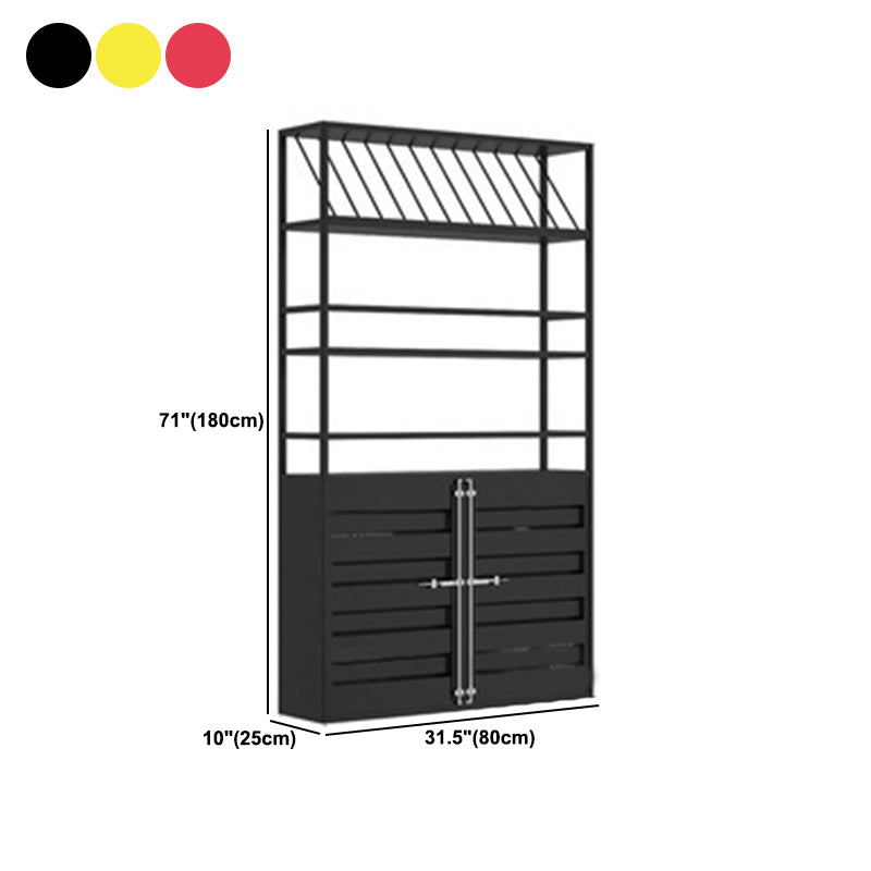 31.5"L x 9.8"W x 70.9"H Industrial Wine Holder Rack Metal Floor Wine Racks with Shelf