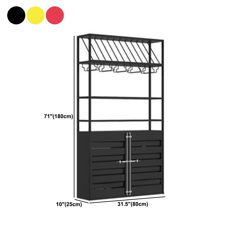 31.5"L x 9.8"W x 70.9"H Industrial Wine Holder Rack Metal Floor Wine Racks with Shelf