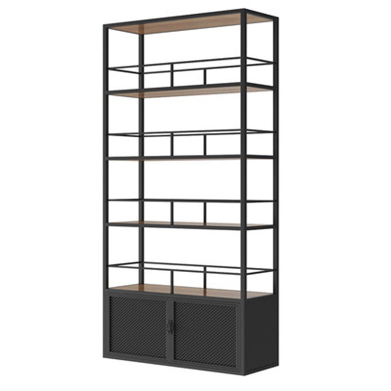 Freestanding Modern Bottle Wine Rack Black with Shelf Bottle Holder Metal