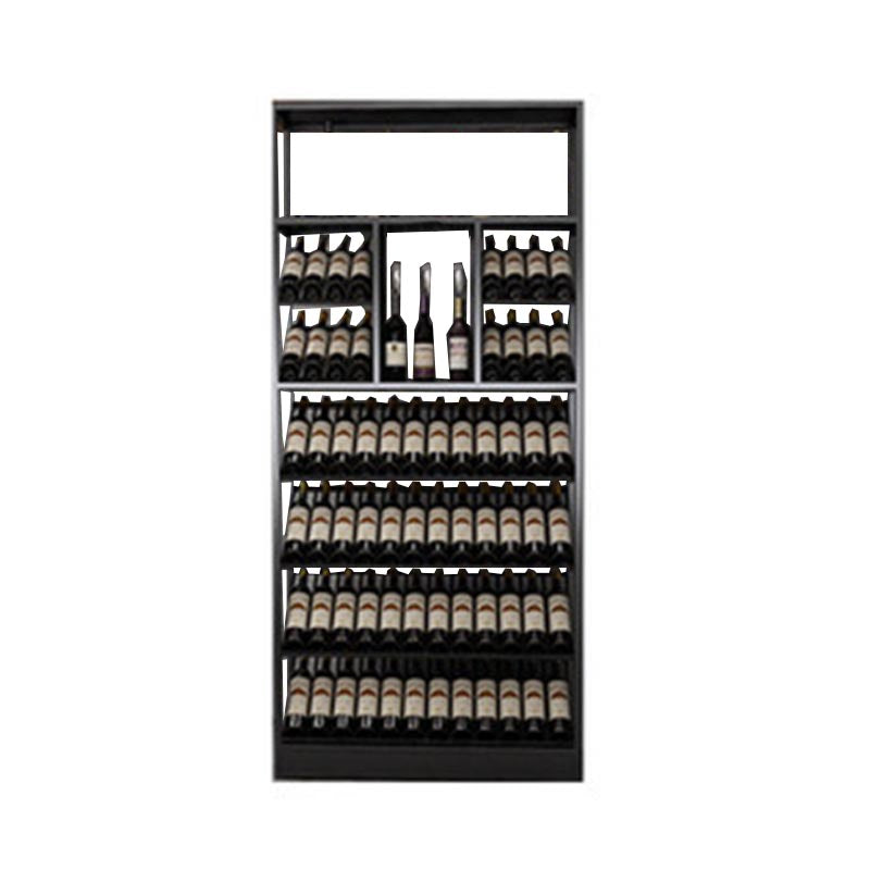 Freestanding Modern Bottle Wine Rack Black with Shelf Bottle Holder Metal