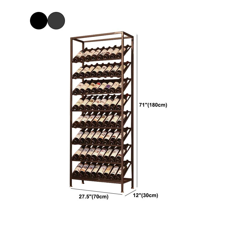 Freestanding Modern Bottle Wine Rack Black with Shelf Bottle Holder Metal