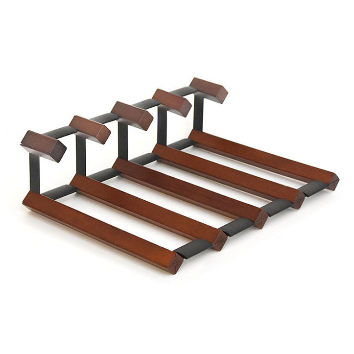 Industrial Tabletop Wine Holder Solid Wood Stackable Wine Rack