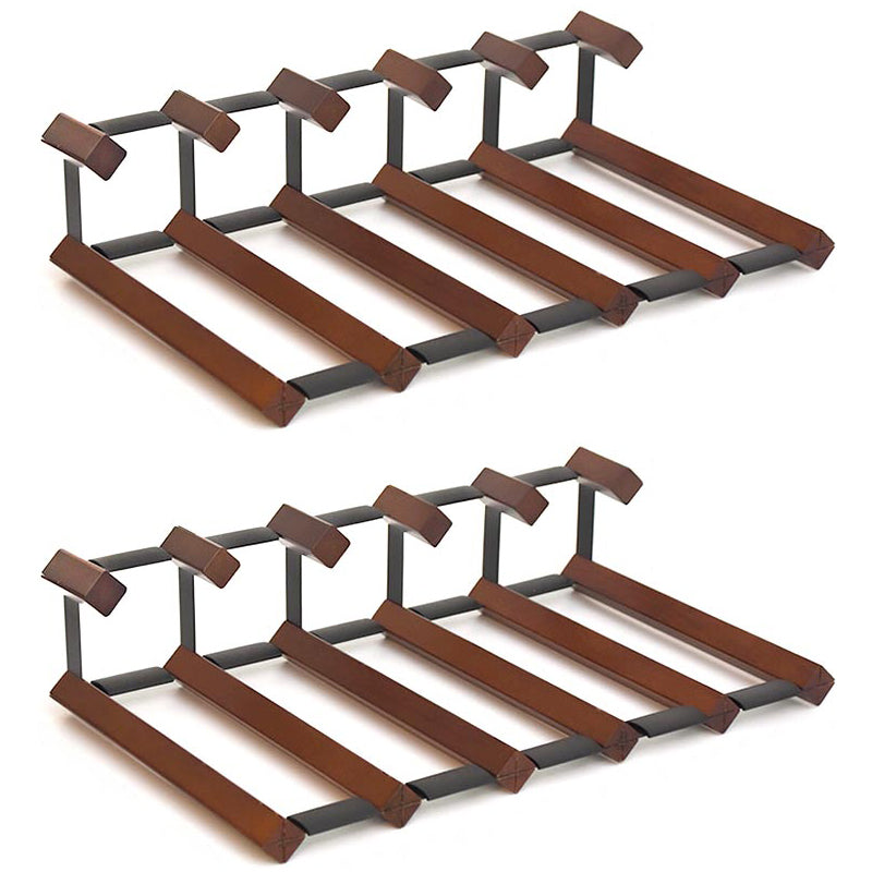 Industrial Tabletop Wine Holder Solid Wood Stackable Wine Rack