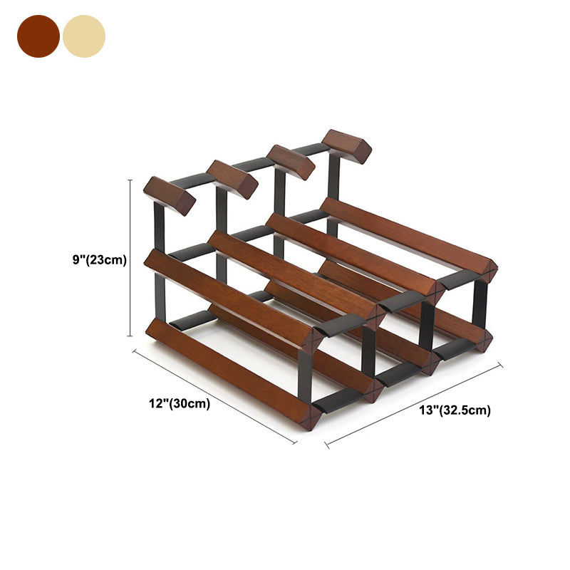 Industrial Tabletop Wine Holder Solid Wood Stackable Wine Rack