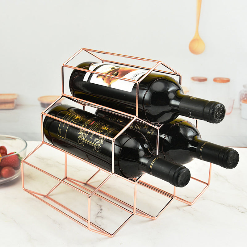 Glam Stainless Steel Wine Rack Bottle Countertop Bottle Holder