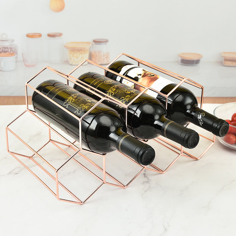 Glam Stainless Steel Wine Rack Bottle Countertop Bottle Holder