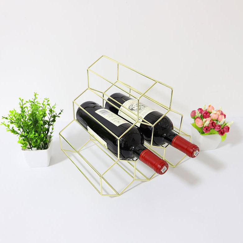 Glam Stainless Steel Wine Rack Bottle Countertop Bottle Holder