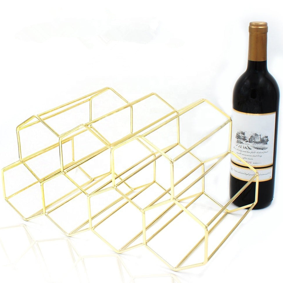 Glam Stainless Steel Wine Rack Bottle Countertop Bottle Holder