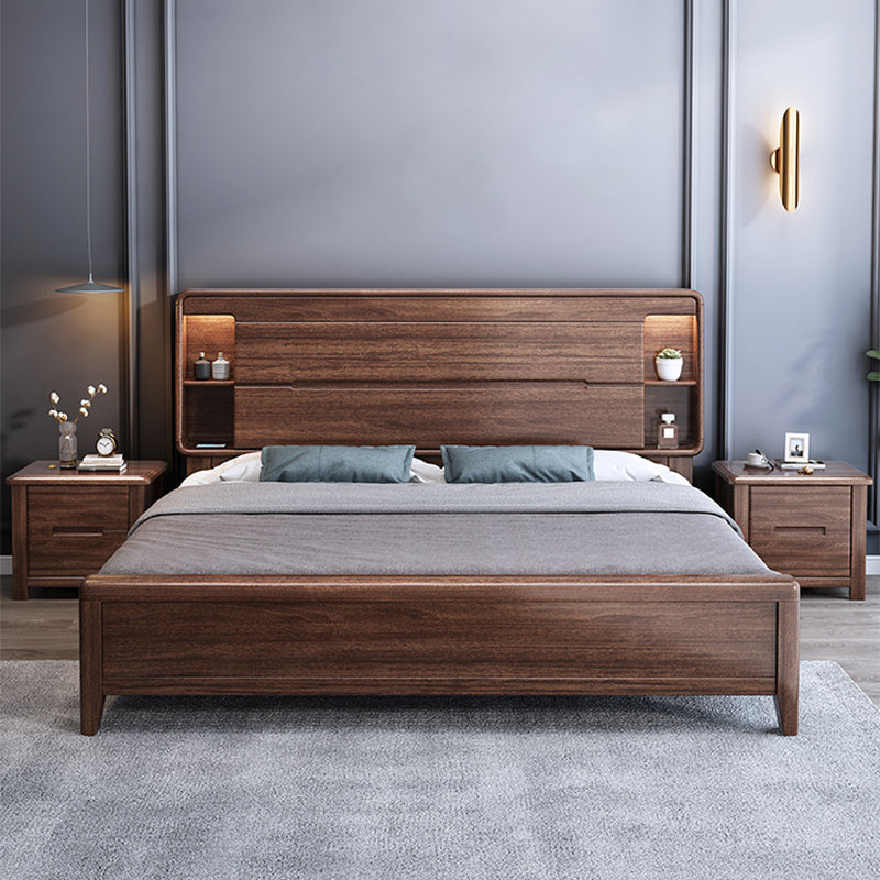 Scandinavian Solid Wood Storage with Headboard Rectangular Bed Frame