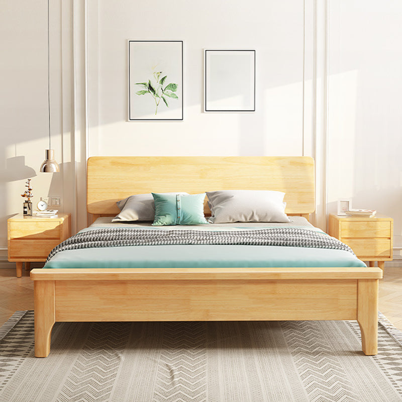 Scandinavian Solid Wood With Headboard and Footboard Panel Bed