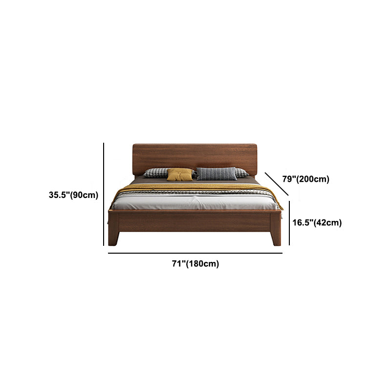 Scandinavian Wood Standard Bed Pine Wood Bed Frame for Bedroom