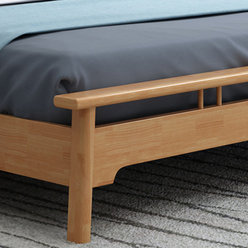 84.65 inch Wide Scandinavian Bed Frame Solid Wood Bed with Headboard