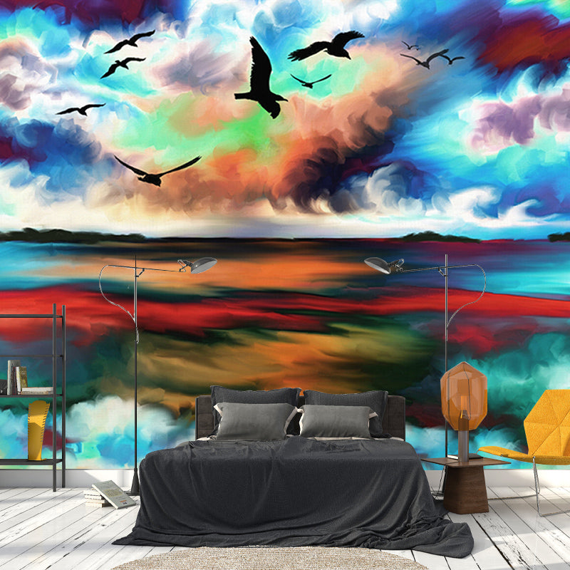 Illustration Wall Mural Art Moisture Resistant Classic Living Room Wall Mural