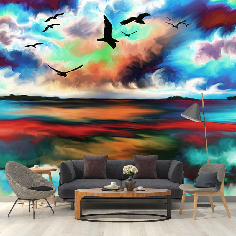 Illustration Wall Mural Art Moisture Resistant Classic Living Room Wall Mural