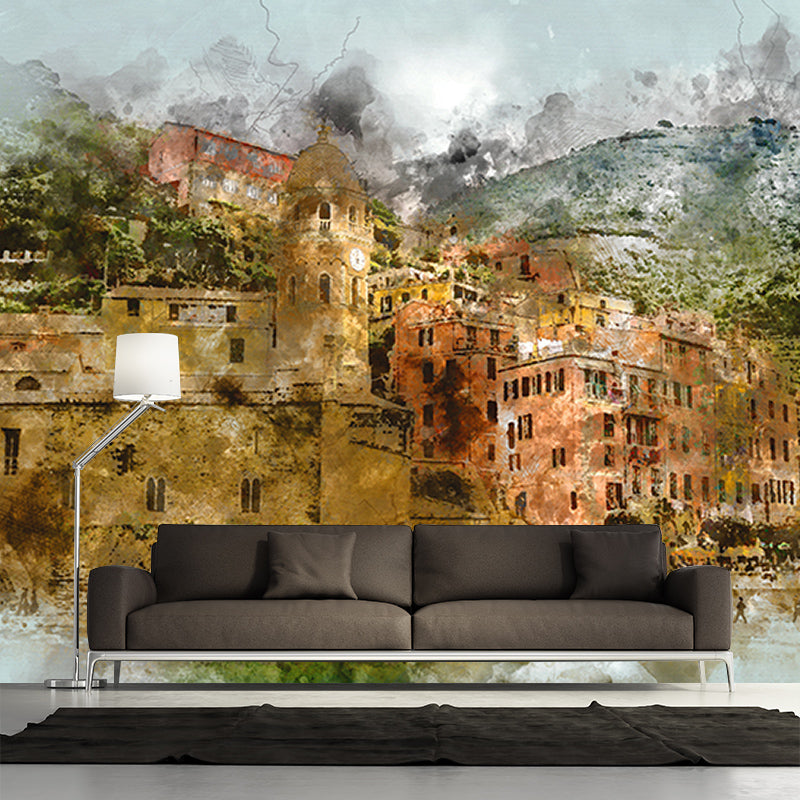 Art Stain Resistant Mural Illustration Classic Living Room Wall Mural